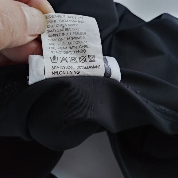 Bond Eye Black Halter Tie One Piece Swim Suit Size 34B - Picture 9 of 10